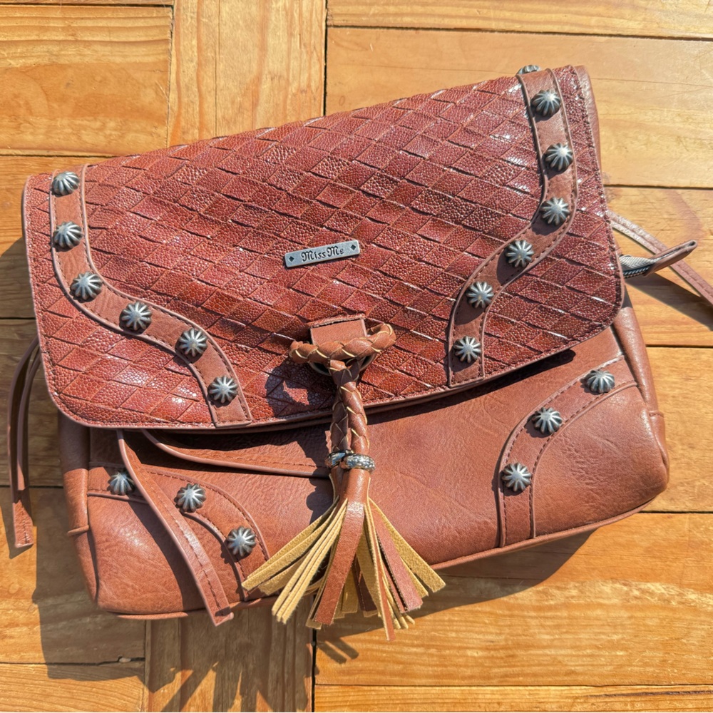 Brown Studded Clutch